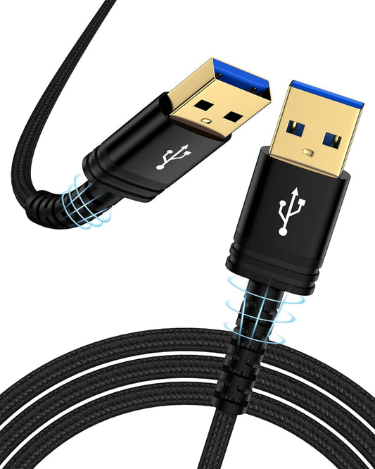 10FT AILKIN USB to USB Cable, A to A Extension Cable, Double Side USBA Cord for Monitor, Hard Drive, Laptop Cooling