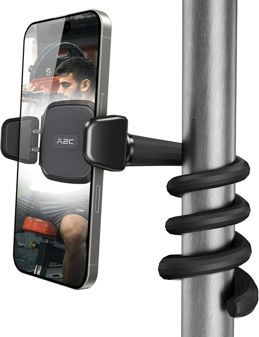 A2C 16.5 4.7-6.9" Flexible Phone Holder for Treadmill, Peloton, Stroller, Shopping Cart, Desk, Portable Gooseneck Long