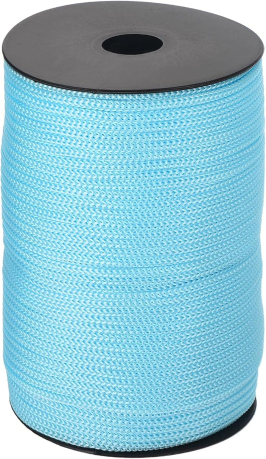 MECCANIXITY 5/32 Inch Polypropylene Rope Braided Ropes, 328ft Camping Rope Hollow Utility Cord for Clothesline, Hiking, Outdoor, Sky Blue