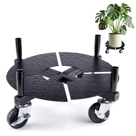 Plant Caddy with Wheels Heavy Duty, Adjustable 15-24 Inch Rolling Plant Stand with Lockable Casters, 440 Lbs Capacity Large Pot Roller Base Dolly Cart for Indoor Outdoor Use, Flower Pots, Planters