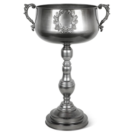 WORTH 22.5" H. Tall Floor Urn Vase - 15.3" Dia. Classic Bowl Metal Planter Plant Pot - Glossy Black Bowl Flower Vase for Party Event Home Decor - Decorative Outer Pot