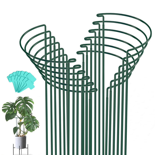 Joyhalo 12 Pack Peony Cages and Supports, 32 Inch Adjustable Plant Stakes for Outdoor Plants, Plant Support Stakes, Peony Cage with 15 Pcs Twist Ties, Flower Stakes Peonies Support Cages for Plants