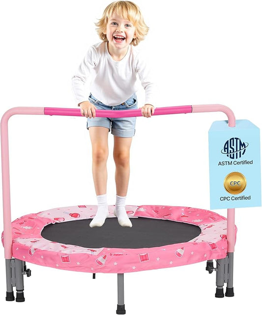 VEVOR 3FT Trampoline 36" Indoor/Outdoor for Toddlers, Foldable Mini Baby With Foam Handle, Recreational Birthday Gift