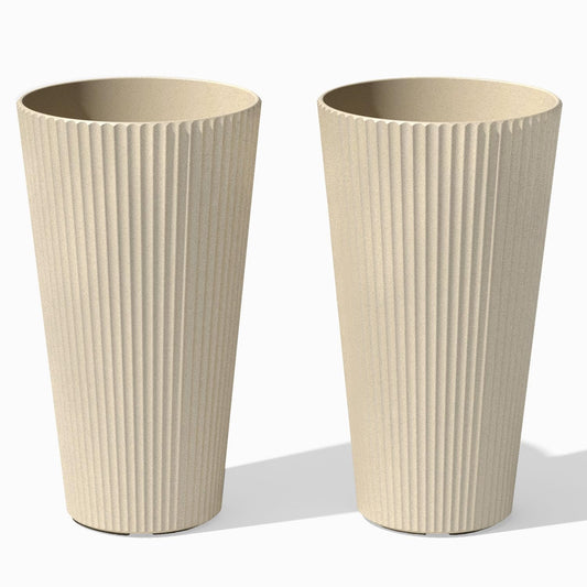 Veradek Demi Series Tall Planter for Porch, Patio, Backyard | Durable Plastic-Stone Composite Material | Modern Décor for Tall Plants, Grasses
