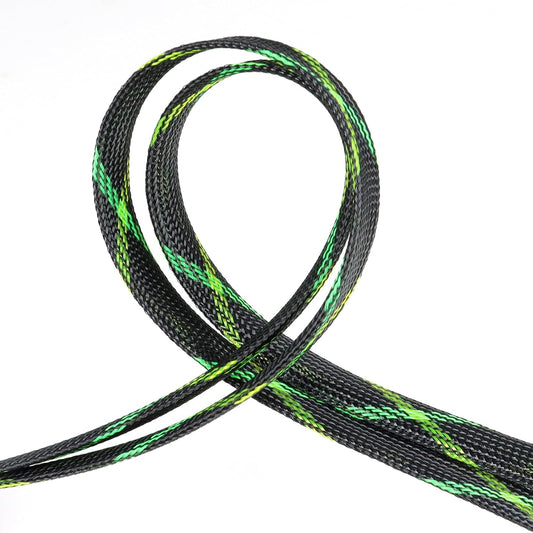 YOUBO 33ft 6mm (1/4")) Braided Cable Sleeve, Expandable Wire Loom for Automotive Wiring Harness & PC Case, Pet-Proof