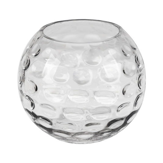 7.5" Dia Handmade Sturdy Dimpled Bubble Glass Vases, Bubble Planter Terrarium, Bud Vase, Fish Bowl Hurricane, Globe Flower Vase, Hurricane Candle Holder (7.5"x6.3", Bowl)