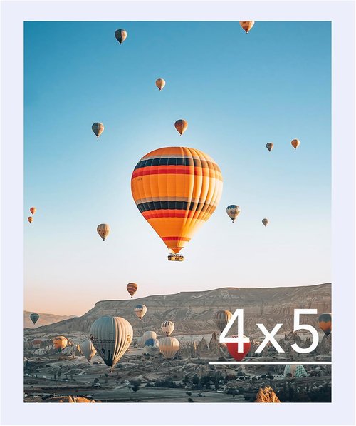 JCJMY 4x5 Picture Frame - White Wall Hanging & Tabletop Display | Shatter-Resistant Plexiglass