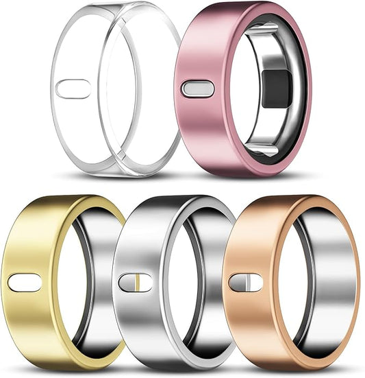5 Pack Cover Compatible with Oura Ring Gen 4/Oura Ring Gen 3 Horizon/Heritage, Surport Charging with Cover on, Anti-Scratch TPU Protector for Oura Rings Accessories Women Men (Size 12)