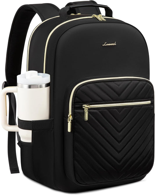 Backpack 17.3 inch,Designer Backpack Backpack,Quilted Backpack Daypack, LOVEVOOK Laptop for Women with Giant Tumbler
