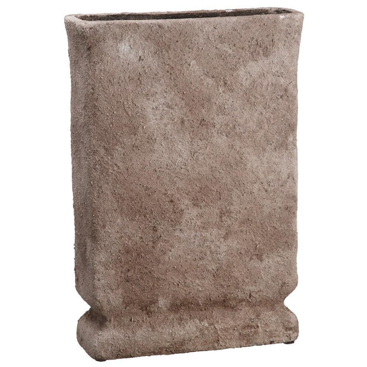 SilksAreForever 19.65" Hx13.55 W Cement Rectangle Pot -Gray