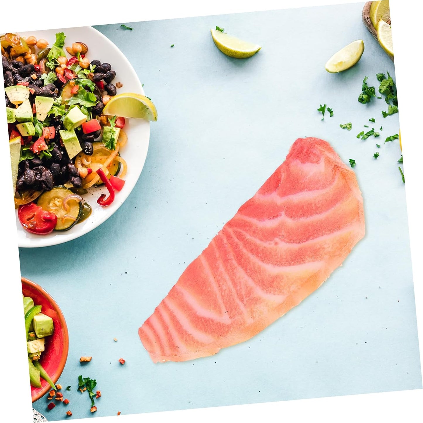 TOYANDONA Realistic Salmon Slice Model Lifelike Kitchen Decoration Prop for Home Supermarket and Restaurant Photography