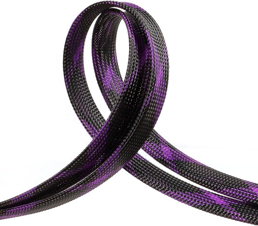 YOUBO 33ft 8mm (5/16")) Braided Cable Sleeve, Expandable Wire Loom for Automotive Wiring Harness & PC Case, Pet-Proof