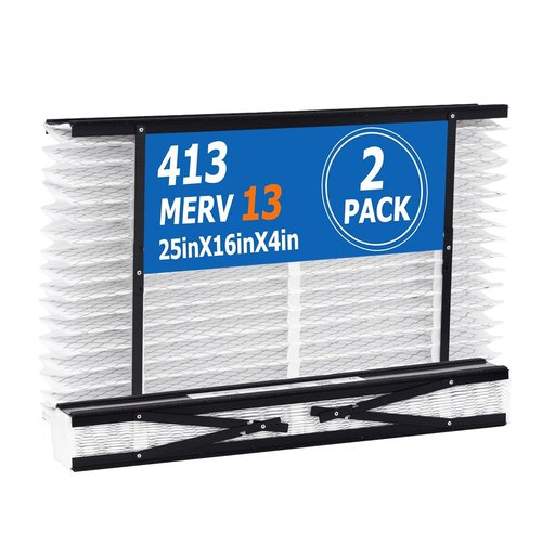 2 Pack 413 Replacement Filter Compatible with AprilAire Whole House Air Purifier 1410, 1610, 2410, 2416, 3410, 4400, MERV 13 Filters, Actual Size: 28"x16"x4", Nominal Size: 25x16x4