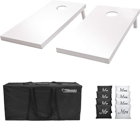 GoSports 4 ft x 2 ft Regulation Size Wooden Cornhole Boards Set - Includes Carrying Case and Over 100 Optional Bean Bag Colors