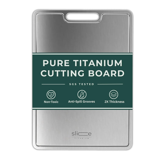 Real Titanium Cutting Board for Kitchen, Pure Titanium Large 15x11 Metal Cutting Boards for Meat and Vegetables, Food Safe, Dishwasher Safe
