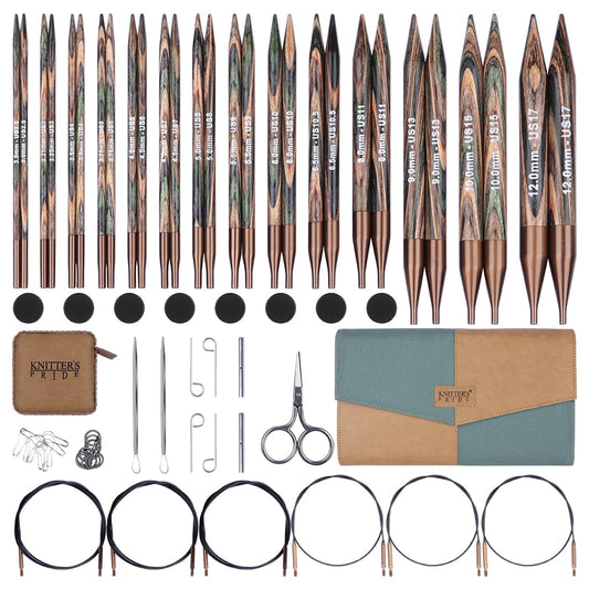 Knitter’s Pride Terra Grande Interchangeable Needle Set 5"" (13cm) – 14 US Sizes (2.5 to 17)