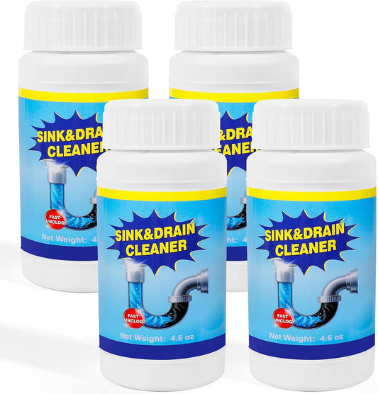 Regine Switzerland Drain Cleaner Powder - Powerful Clog Remover for Kitchen & Bathroom Sinks | 4 Pack