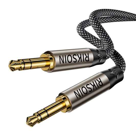 3.5mm 2FT/0.6m, Aux Cable Silver-Plated Wire Core Male to Male Cord for Headphones Car Home Stereos Speaker Compatible