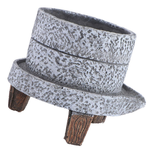 Happyyami Weathered Planter Large Stone Plant Pot Retro Cement Planter for Outdoor Indoor Garden Bonsai Pot Decorative
