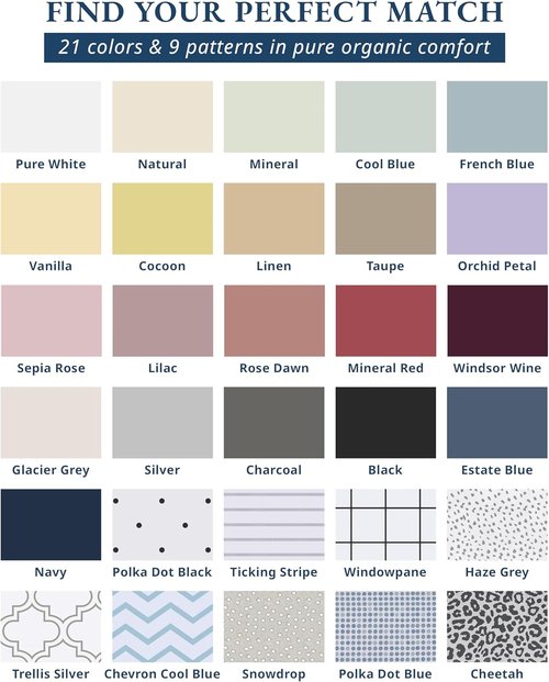 LANE LINEN 100% Organic Cotton Full Size Sheet Set - Eco-Friendly, Soft Percale, Silver, 15" Deep Pocket