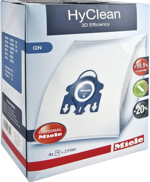 Miele Original AirClean GN Vacuum Cleaner Bags - 3D Efficiency for Complete C2, C3, Classic C1, S8, S5, S2