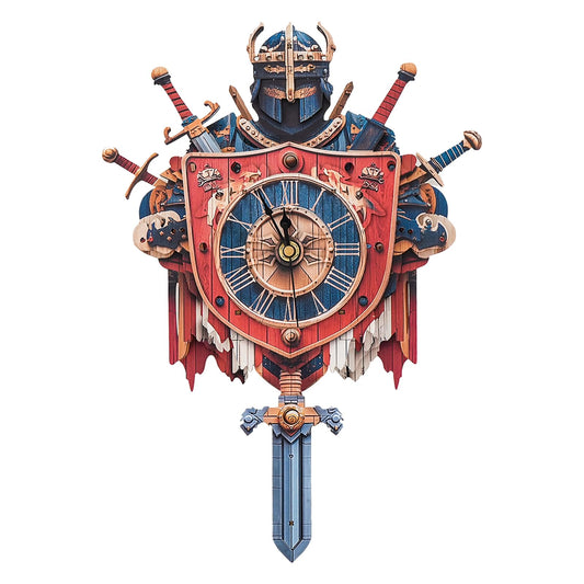 3D Wooden Puzzles for Adults – Knight Clock 3D Puzzles Art and Craft Kits, Unique Shape Wood Clock for Adults, Handmade Model Building Kit DIY Hobbies, Gifts for Family, Wall Art Home Decor