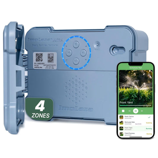 Indoor/Outdoor Smart Sprinkler Controller, ET Automatic Watering Irrigation Controller,2.4GHz WiFi, Ultra Water Saving via Rain/Freeze/Wind/Saturation Skip, App Remote Control & Fault Alerts