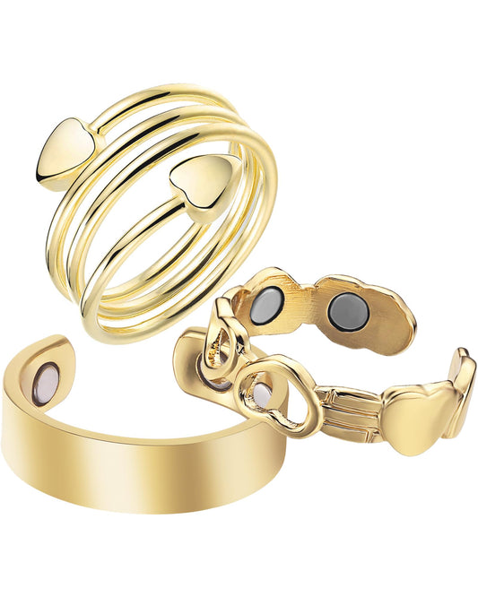 BioMag Copper Rings for Women, 99.99% Pure Copper Magnetic Rings Thumb Rings for Lymphatic Drainage, Adjustable Jewelry Gifts for Women