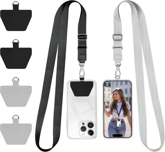 2 Pack, Doormoon Phone Strap Crossbody, Wrist Straps with Patch Cases Cell Phone Lanyards for Women Drop Protection