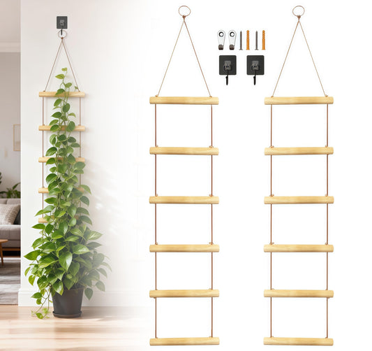 2-Pack Decorative Wooden Plant Lattice for Indoor Climbing Vines – Elegant Wall-Mounted Garden Support for Ivy, Pothos & Philodendron – Natural Pine Grid for Vertical Greenery Indoor Home Decor