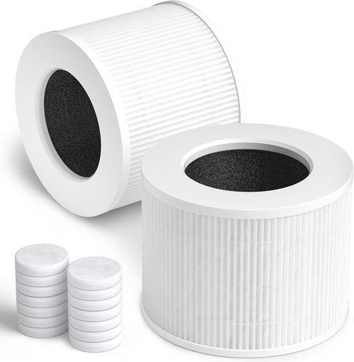 LEVOIT Core Mini Replacement Filter - 3-in-1 H13 True HEPA & Activated Carbon - 2 Filters & 14 Fragrance Sponges
