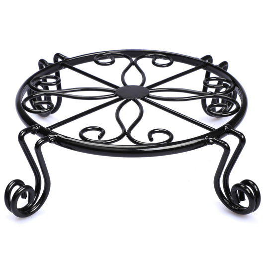 Black Plant Stand for Flower Pot Heavy Duty Potted Holder Indoor Outdoor Metal Rustproof Iron Garden Container Round Supports Rack for Planter Bronze, Pumpkin Stand Outdoor