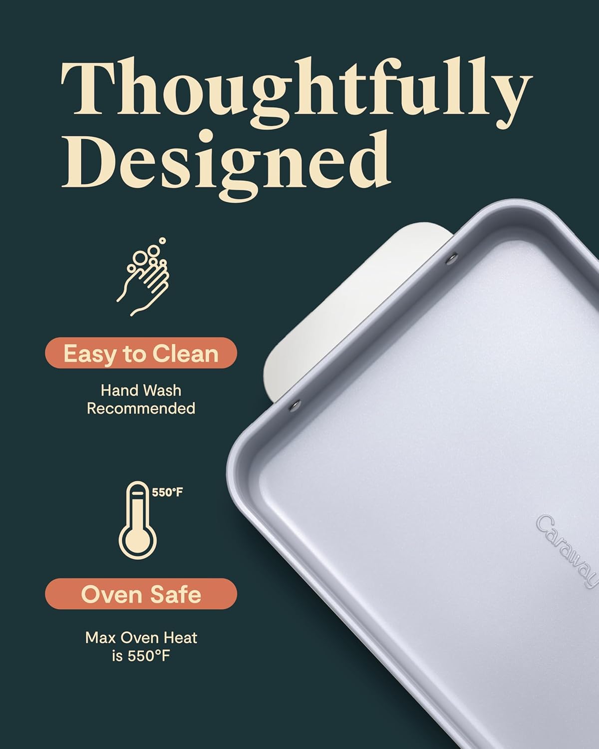 Caraway Non-Stick Ceramic Rectangle Pan Duo | 9”x13” | Naturally Slick & Non-Toxic - Perfect for Brownies & Lasagnas - Sage