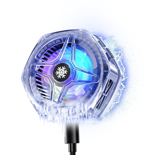 12-16 Phone Cooler for Gaming Streaming Radiator with LED Display Semiconductor Cooling Ideal for iPhone Compatible