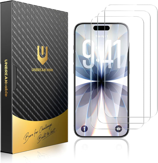 17 3-Pack 9H+ [99.99% 17 6.3" UNBREAKcable for iPhone Screen Protector [Quick-Installation Box] Hardness Shatterproof