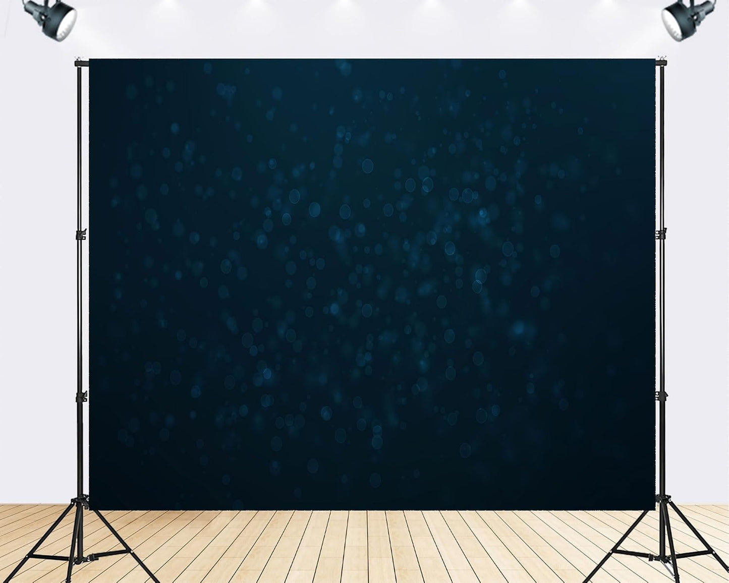 TryKid 5x3ft Dark Blue Bokeh Backdrop Deep Teal Sparkling Dots Mysterious Underwater Photography Background Ocean