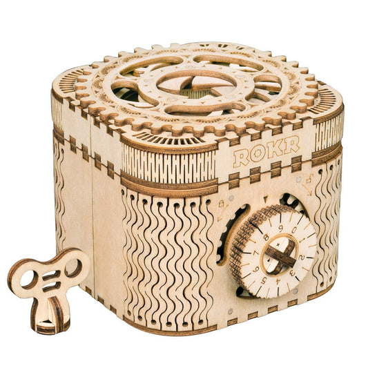 ROKR 3D Wooden Puzzle Mechanical Treasure Box Model DIY Brain Teaser Projects for Adult Age 14+ Birthday Gift Educational Toys Wooden Puzzles for Adults