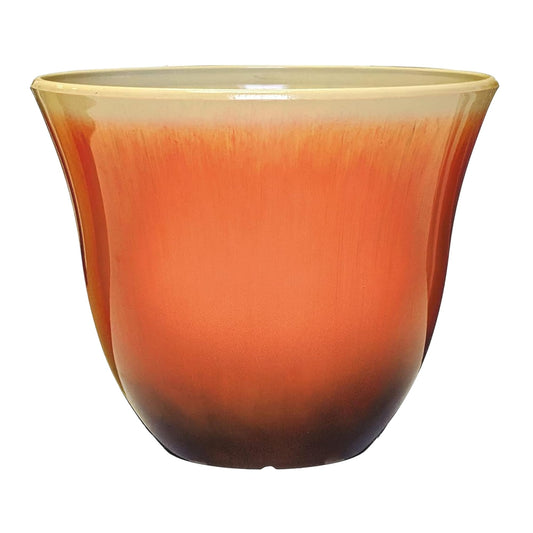 Classic Home and Garden Honeysuckle Resin Planters - Lightweight Indoor & Outdoor Plant Pots - UV-Resistant Plastic Flower Pots - Pot Planters for Flowers & Herbs (15" Tequila Sunrise)