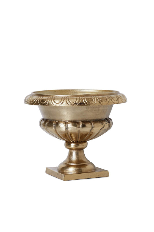 Serene Spaces Living Gold-Plated Sorrento Flower Urn, Home Décor, Event Centerpieces, Wedding, Parties, Floral Arrangements, Indoor/Outdoor Urn Planter, Single
