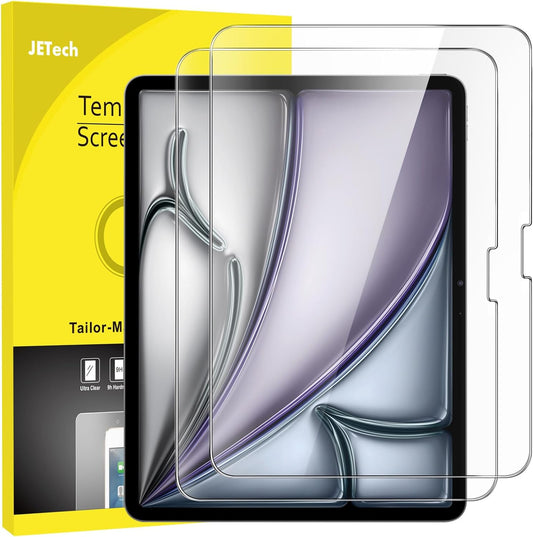 13-Inch M4/M3/M2 (2026/2025/2024), 9H 2-Pack JETech Screen Protector for iPad Air Tempered Glass Film, HD Clear