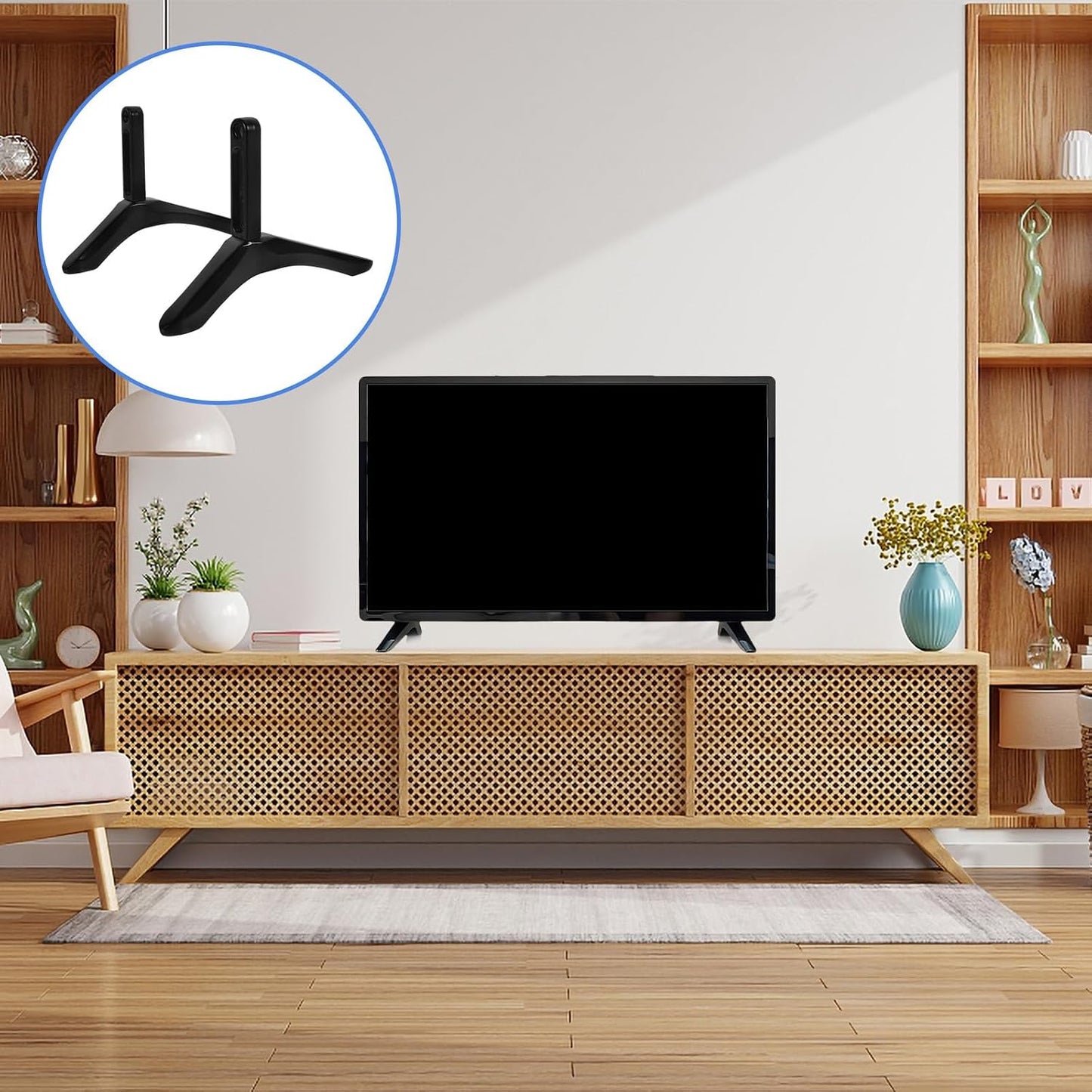 UTHCLO TV Support Stand Bracket with Screws Desktop TV Pedestal Feet Base Suitable for Living Room and Office Use