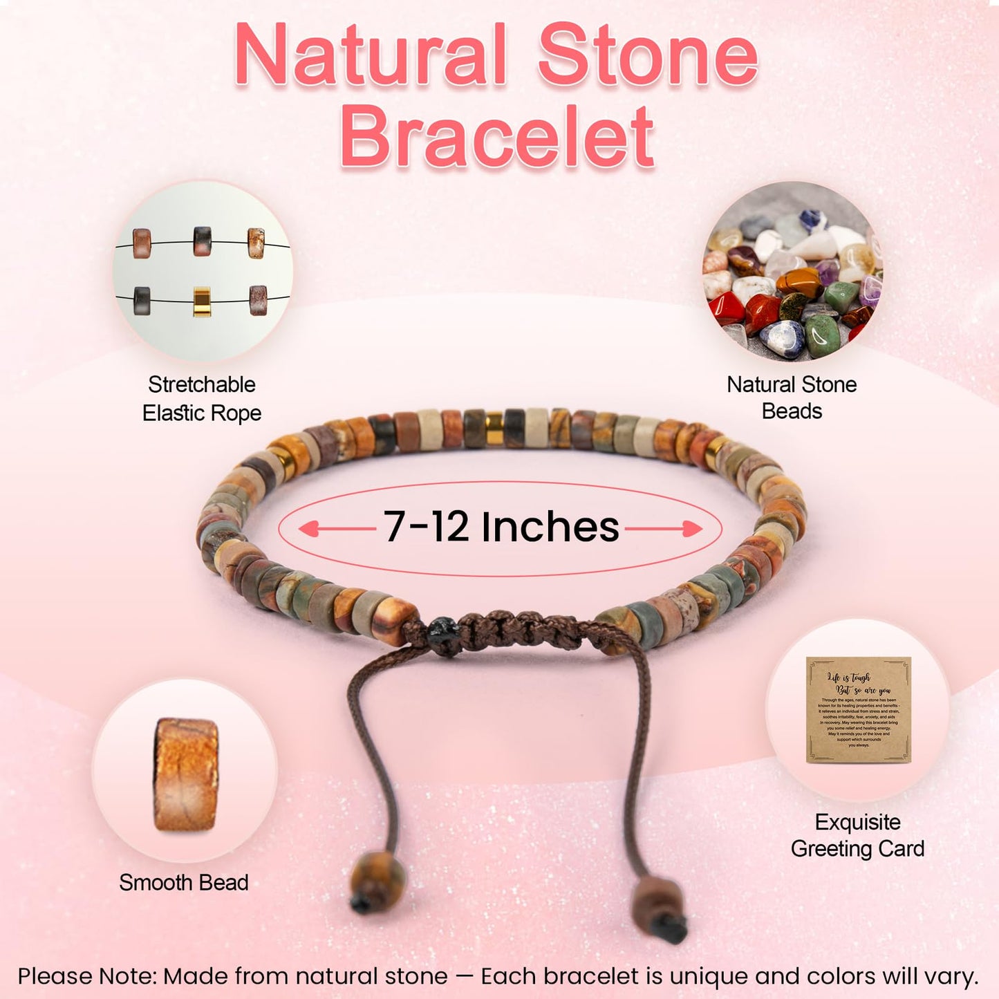 ZOKCC Mothers Day Bracelet Gifts for Mom: Healing Natural Stone Beads Bracelets - Inspirational Birthday Christmas Day Gifts for Mom Mother-in-Law