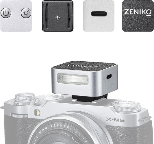 ZENIKO ZF04 6500K200K,372 Lightweight On-Camera Flash,Mini Flash Speedlite, CCT Full-Power Flash Light with Universal