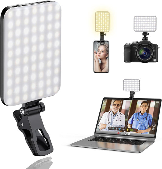 ALTSON 60 2200mAh 97+, 3 LED Portable Selfie Light Video Conference Lighting with Clip & Camera Tripod Adapter