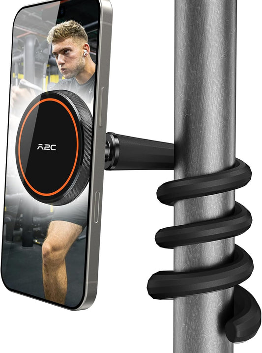 A2C Flexible Gooseneck Phone Holder for iPhone Magsafe, Long Arm Gym Magnetic Phone Holder for Treadmill Peloton