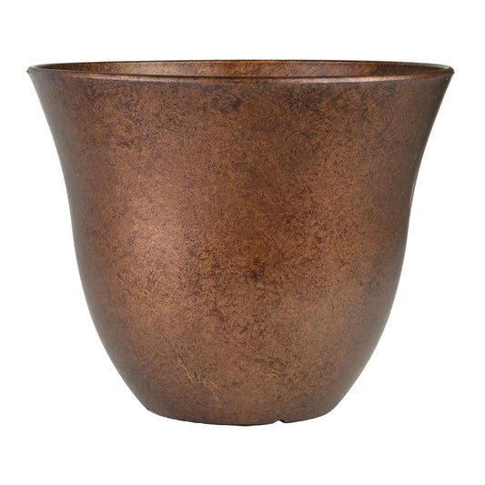 Classic Home and Garden by Growscape Honeysuckle Resin Planters - Lightweight Indoor & Outdoor Plant Pots - UV-Resistant Plastic Flower Pots - Pot Planters for Flowers & Herbs (15" Distressed Copper)