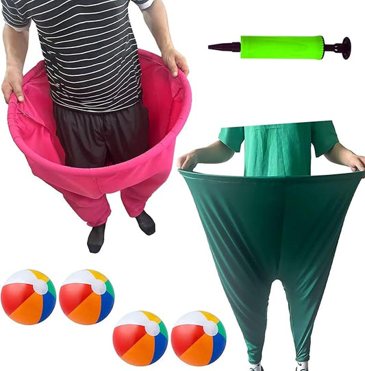 Granny Pants Yard Game Set with Bouncy Balls & Pump,Giant Stretchy Pants, Fun Tossing Games Props for Outdoor Parties, Group Gatherings, Adults and Family