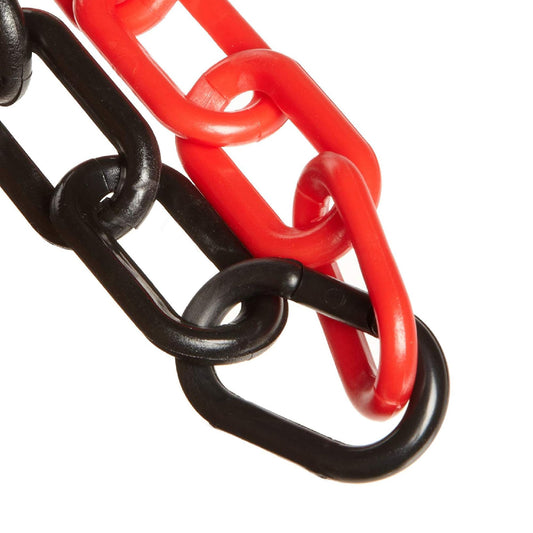 Mr. Chain Plastic Barrier Chain, Alternating Red/Black, 1.5-Inch Link Diameter, 100-Foot Length (30036-100)