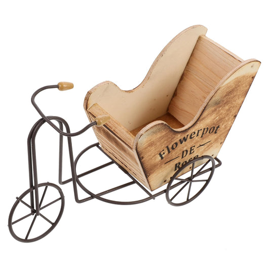 BESPORTBLE Rustic Iron Tricycle Plant Stand Flower Pot Holder Vintage Style Bike Planter for Home Office Garden Balcony Desktop Decoration Display