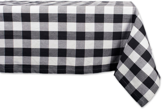 DII Buffalo Check Collection, Classic Farmhouse Tablecloth, Tablecloth, 60x84, Black & White